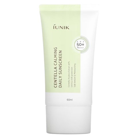 Cонцезахисний крем із екстрактом центели IUNIK Centella Calming Daily Moisture Sunscreen Reef-Safe UVA UVB, SPF 50+ PA++++ в каталозі BeautyMuse