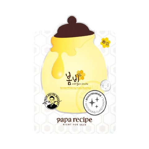 Освітлююча тканинна маска з алмазною пудрою та екстрактом меду Papa Recipe Bombee Whitening Honey Mask в каталозі BeautyMuse