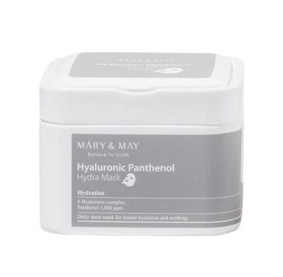 Набор успокаивающих масок с гиалуроновой кислотой и пантенолом Mary&May Hyaluronic Panthenol Hydra Mask в каталоге BeautyMuse