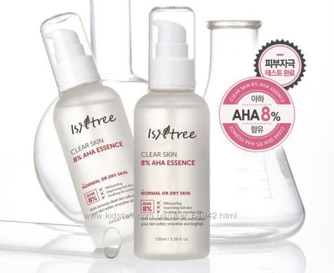 Есенція для обличчя з молочною та гліколевою кислотою Isntree Clear Skin 8% AHA Essence в каталозі BeautyMuse