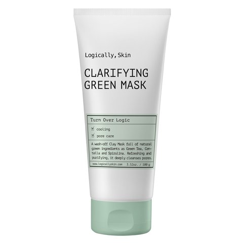 Очищуюча маска з глиною та спіруліною Logically, Skin Clarifying Green Mask в каталозі BeautyMuse