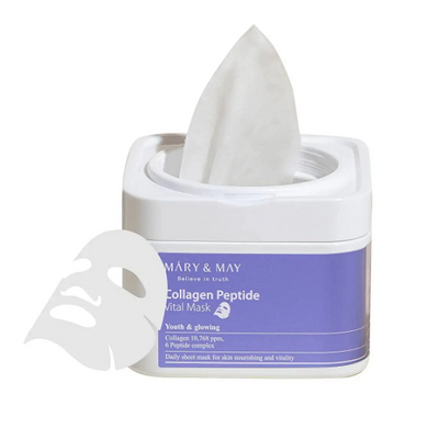 Набор увлажняющих лифтинг-масок c пептидами Mary&May Collagen Peptide Vital Mask в каталоге BeautyMuse