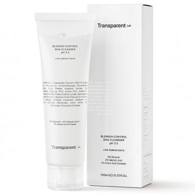 Очищающий гель для кожи склонной к акне Transparent-Lab Blemish Control BHA Cleanser pH 3.5 в каталоге BeautyMuse