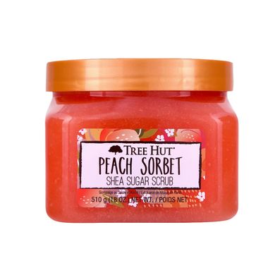 Цукровий скраб для тіла з ароматом персикового сорбету Tree Hut Peach Sorbet Sugar Scrub в каталозі BeautyMuse