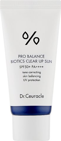 Сонцезахисний освітлюючий крем з пробіотиками Dr. Ceuracle Pro Balance Biotics Clear Up Sun SPF 50+ PA++++ в каталозі BeautyMuse